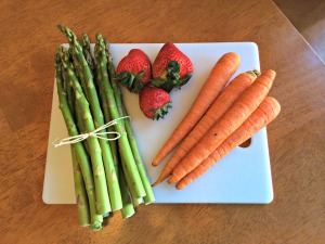 Produce such as asparagus, strawberries, and carrots are in season and abundant during the spring equinox. (Photo by Alexandra Smith)