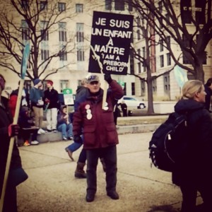 Pro-life activist marching to Capitol Hill at the 2015 March for Life.  (Photo by Sarah Steighner) 